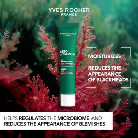 Yves Rocher Sebo Pure Végétal Face Moisturizing Blemish Care with Boreal Tea Powder, For Blemish-prone Skin, Made in France, Tube 40 ml (Sebo Active Clear Blemish Care)