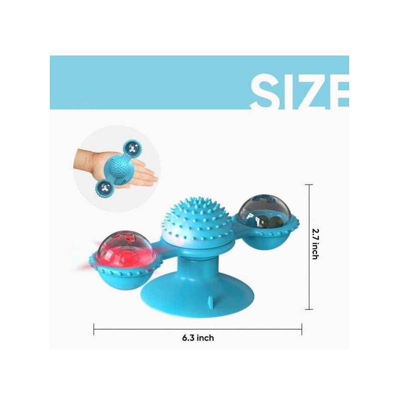 Lightsmax Turntable Windmill Teasing Interactive Cat Toys for Indoor Cats