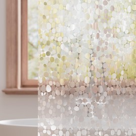 Titanker Clear Shower Curtain Liner with Pebble Pattern, Medium Weight Plastic Shower Liner PEVA Waterproof Shower Curtains for Bathroom with Big Stones and Grommets, 72x72 Inches