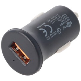 Goobay 45162 Quick Charge USB Port Auto Ladegerät USB Zigarettenanzünder Adapter 12V / 24V Kfz Mini USB Adapter Auto Ladestecker Schnellladegerät 18W