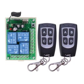 High Sensitivity DC 12V 4CH 4CH Wireless Remote Control Switch Radio Switch Transmitter Receiver Radio Relay Receiver + Transmitter Remote Control Garage Door Light Garden Watering