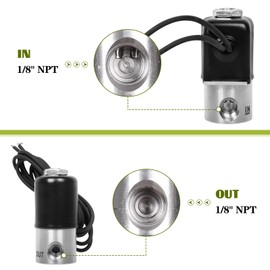 1/8" NPT Stainless Steel Water/Methanol Electric Solenoid 12VDC Normally Closed VITON(Water/Methanol-Black)