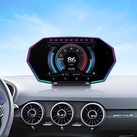 VANKUB HUD GPS Speedometer for Car, OBD2 + GPS Dual System, Digital Heads Up Display with Altitude, RPM, Speed, 13 UI Modes, Plug & Play, Compatible with Most Vehicles After 2008