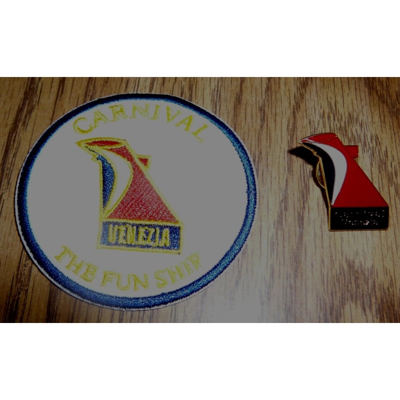 CARNIVAL CRUISE LINES VENEZIA FUNNEL HAT PIN AND PATCH