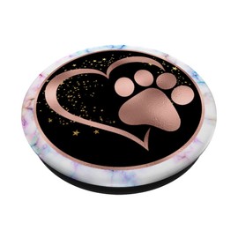 PopSocket PopGrip: Pink Heart Cat Dog Paw Print with Interchangeable