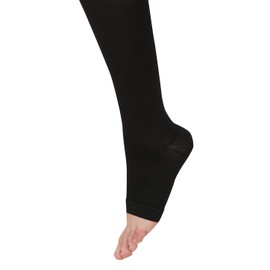 Alcare 20282 Ansilk-2 High Socks, No Toe, Elastic Stockings, Black, L Size