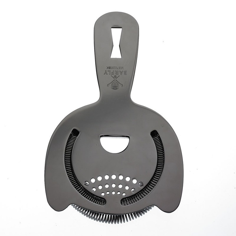 Barfly M37026BK Heavy Duty Spring Bar Strainer, Stainless Steel, Black,
