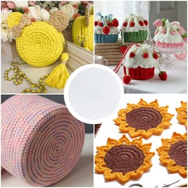 Milkary Plastic Mesh Canvas Sheets, 100 Pcs Circle Plastic Mesh Sheets 4.5" Plastic Canvas for Embroidery, Acrylic Yarn Crafting, Knitting Project, DIY Craft