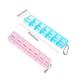 Lanzn 3 Packs Medical Weekly Pill Box, Day Tablet Box Organiser 7 Day Pill Storage Case Reminder Pill Box Dispensers Am Pm Pill Container Separate Dosset Box for Medicines