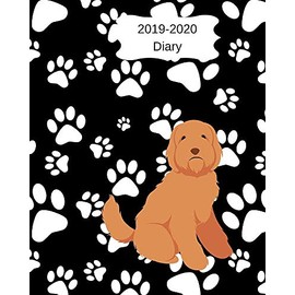 2019-2020 Diary: 8x10 day to a page academic year diary, note, to do list & priorities on each page. Black & white paw print cover design with cockerpoo dog