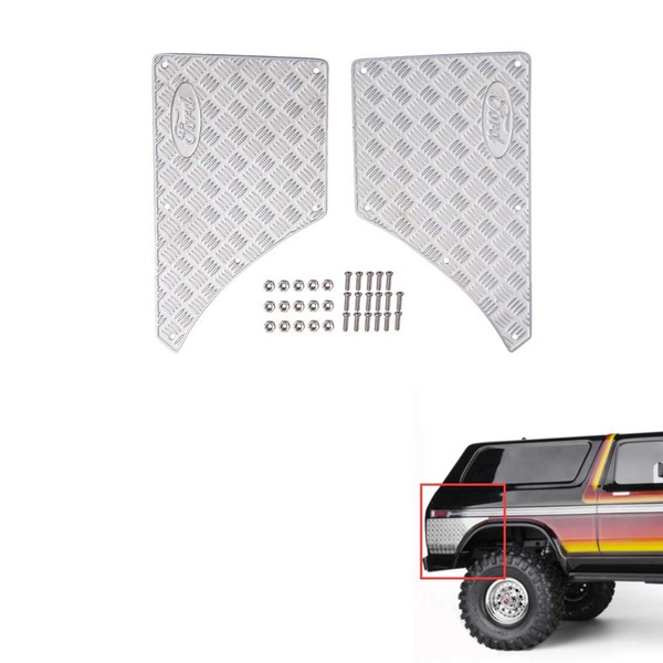 ZuoLan Stainless Steel Rear Side Body Protector Plate Set for TRX4 Bronco 1/10 RC Car Upgrades Parts