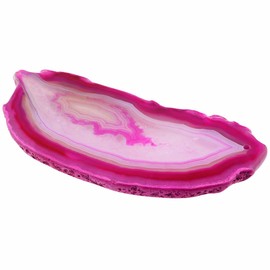 Rockcloud 5 Pcs Polished Thin Agate Slice Pendants with Drilled Holes for Jewelry, Necklaces and Bracelets,Pink