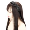 Oplira Wide Braid Headband with Teeth Synthetic Hair Braid Headband