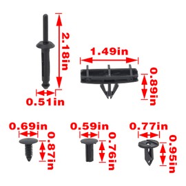 GoaMotors 121 Pcs Wrangler Grille Fastener Retainer Clips, 4 in 1 Push-Type Plastic Rivets for Jeep Wrangler for Grand Cherokee Fender Bumper Clips, Replace 6503598