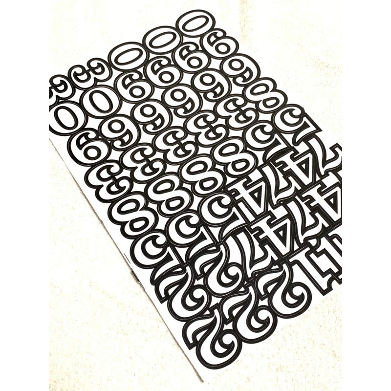 （シャシャン）XIAXIN 防水 PVC製 ナンバー 数字 ステッカー セット 耐候 耐水数字 数字