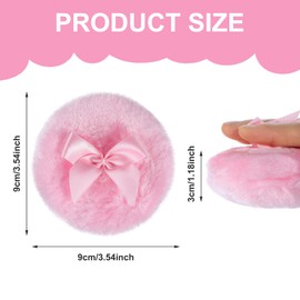 Piriuuo 2 Pcs Large Fluffy Powder Puff, 3.5 Inch Face Body Powder Puff Soft Washable Reusable Velour Dusting Powder Puff Loose Powder Puffs Wet Dry Makeup Tool (White & Pink)