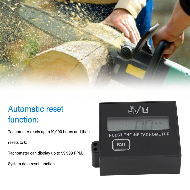 Inductive Tachometer Auto Reset Rechargeable Digital Tachometer for 2 Or