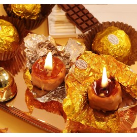 Chocolate Ball Shaped Scented Candle, 120G 4PACK Handmade Smokeless Luxury Chocolate Sphere Soy Wax Decorative Candle for Table Photo Prop,Prefect for Home Decor,Wedding Centerpiece & Luxury Gifting