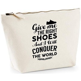 Hippowarehouse Give me the right shoes and I will conquer the world trainers printed make up cosmetic wash bag 18x19x9cm
