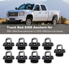 9 Pack Retractable Tie Down Anchors Truck Bed Side Wall Anchors for Silverado & Sierra 1500 2500HD 3500HD 2007-2018, Colorado & Canyon 2015-2019