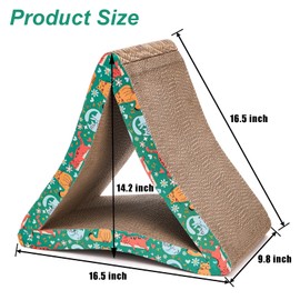 Nicunom Cat Scrather Triangle Scratching Board, Foldable Cat Scratching Pad, 6 Usable Sides Cat Scratchers Vertical Cat Scratching Post for Indoor Cats, Recyclable Cardboard Lounge