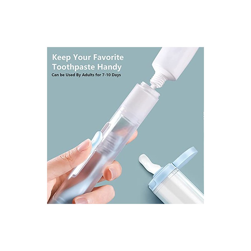 2Pcs Travel Toothbrushes Kit Fold Size Toothbrushes Toothpaste Container, Including