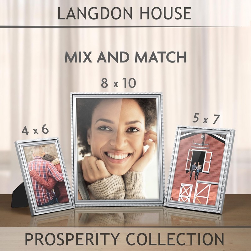 Langdon House - 4x6 Picture Frames - Silver, 6 Pack