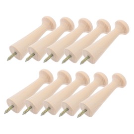 DIYEAH 10pcs Solid Wood Hook Wooden Wall Hook Peg Wooden Coat Hooks Wooden Knobs Wood Hanging Pegs Wood Coat Hanger Hooks Wall Pegs Wooden Shaker Peg Wood Hooks Shakers with Hooks