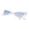 Komonee Triangular Cat Eye Sunglasses Clear Frame Blue Lens Tint