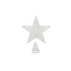 Gisela Graham Festive White Glitter Tree Top Star, ONE, JNS_454680