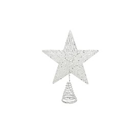 Gisela Graham Festive White Glitter Tree Top Star, ONE, JNS_454680