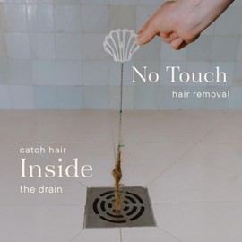 ​DrainWig Shower Drain Hair Catcher – Disposable White Ocean (4-Pack) – No-Touch Hair Removal for Flat Shower Drains – As Seen on Shark Tank