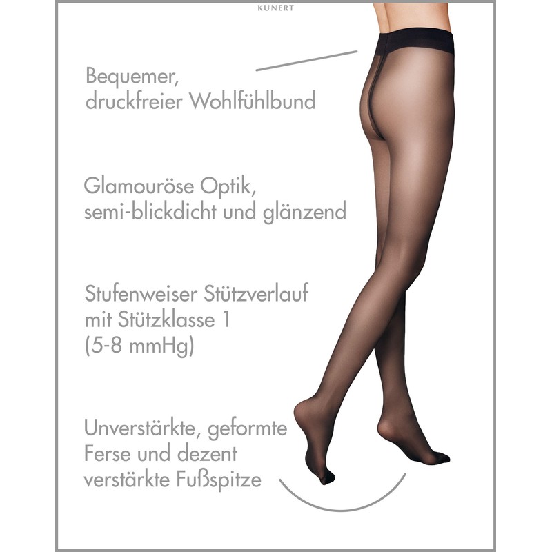 KUNERT Women's Fine 40 DEN Tights, Black (black 0500), 5/6