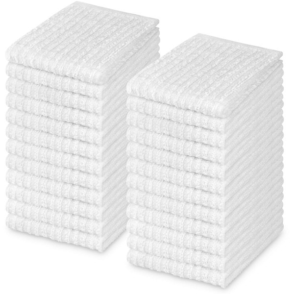 DecorRack 100% Cotton Bar Mop, 12 x 12 inch, Cleaning Towels for Kitchen (24 Pack)