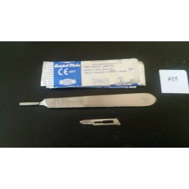 TM Scalpel Blades #15 Includes #3 Metal Handle – Suitable for Dermaplaning, Crafts,