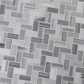 MSI Bergamo Herringbone Polished Marble Tile for Kitchen Backsplash, Wall Tile for Bathroom, Floor Tile, Accent Wall Tile, and Shower Wall Tile