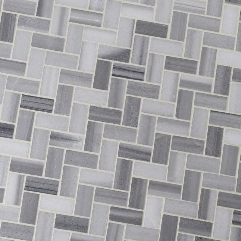 MSI Bergamo Herringbone Polished Marble Tile for Kitchen Backsplash, Wall