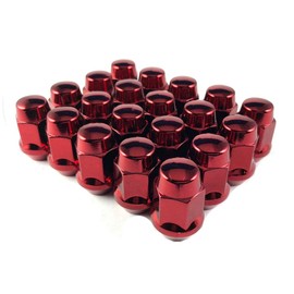 EZAccessory 24 Red Bulge Acorn Lug Nuts 14x1.5 Thread Size 3/4" Hex