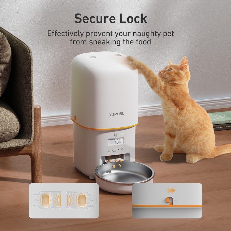 Automatic Cat Feeder - 4L Timed Auto Pet Feeder for