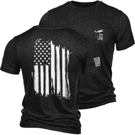 Nine Line American Flag Symbol of Freedom Patriotic T-Shirt - Veteran Company America Stars and Stripes and Dropline Logo