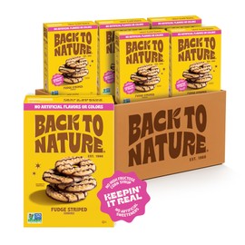 Back to Nature - Fudge Striped Cookies - Made with Quality Ingredients like Wheat Flour - Vegan and Non-GMO - Seriously Tasty Snack - 5.5 Ounce (Pack of 6)