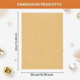 100 fogli di 50 x 35 cm carta velina da imballaggio, Kraft marrone