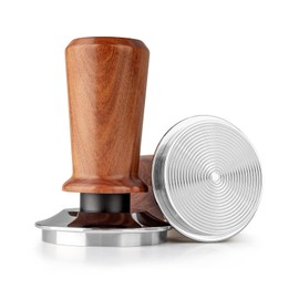 Guolich Stainless Steel Coffee Espresso Tamper with Spring Loaded Tamper Flat Stainless Steel Base Tamper Adjustable Filling Depth,Premium Barista Coffee Tamper,Tamper Tool Espresso (Brown, 51mm)