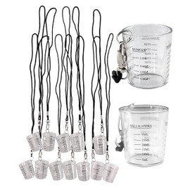 Iconikal 12-Pack Shot Glass Measuring Cup with Quick Clip on Lanyard