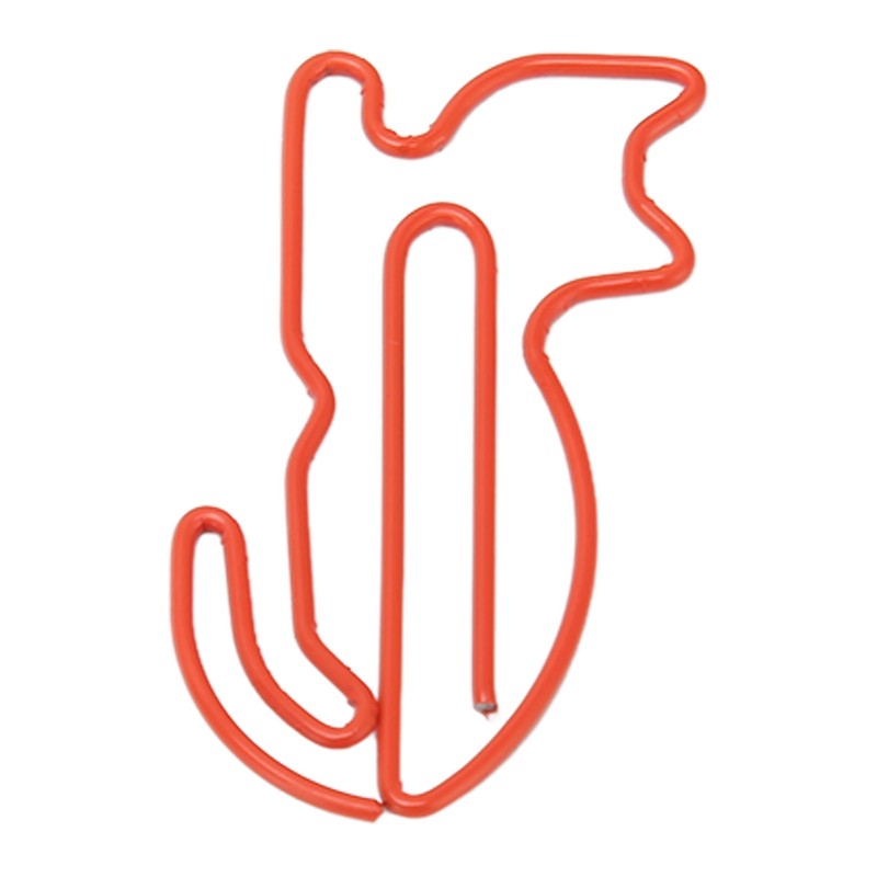 100pcs Cat Shape Paper Clips Plating Process Increased Slip Resistance