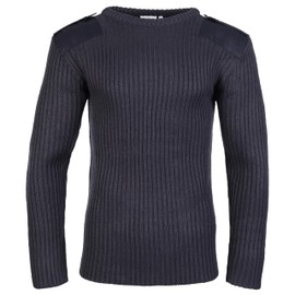Fort Men's 120 Crew Neck Combat Jumper, Navy Blue, L UK