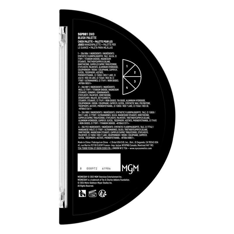 NYX PROFESSIONAL MAKEUP Wednesday Stained Glass Blush Palette, Makeup Palette