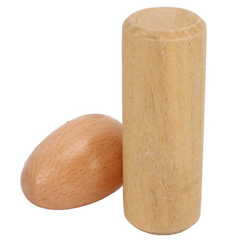 2PCS Wood Egg Shaker Natural Safe Musical Hand Percussion Instrument