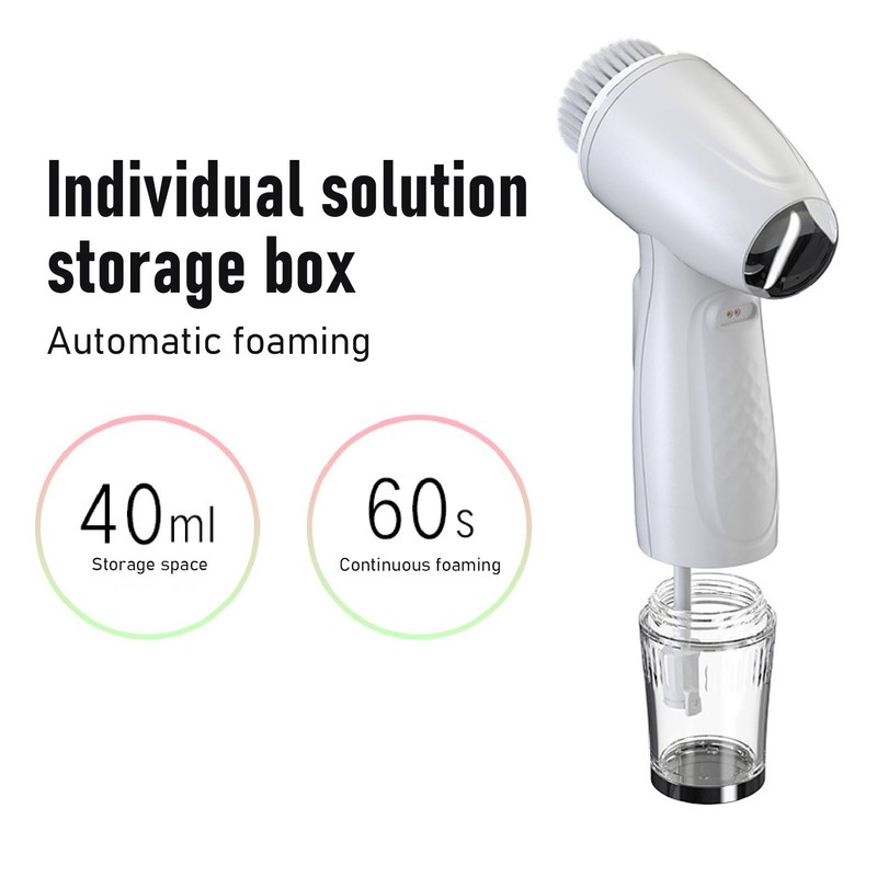 Handheld Facial Cleansing Brush IPX5 Waterproof Automatic Foaming Electric Facial