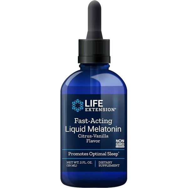 Life Extension Fast-Acting Liquid Melatonin Citrus-Vanilla Flavor, 2 Fl. Ounce